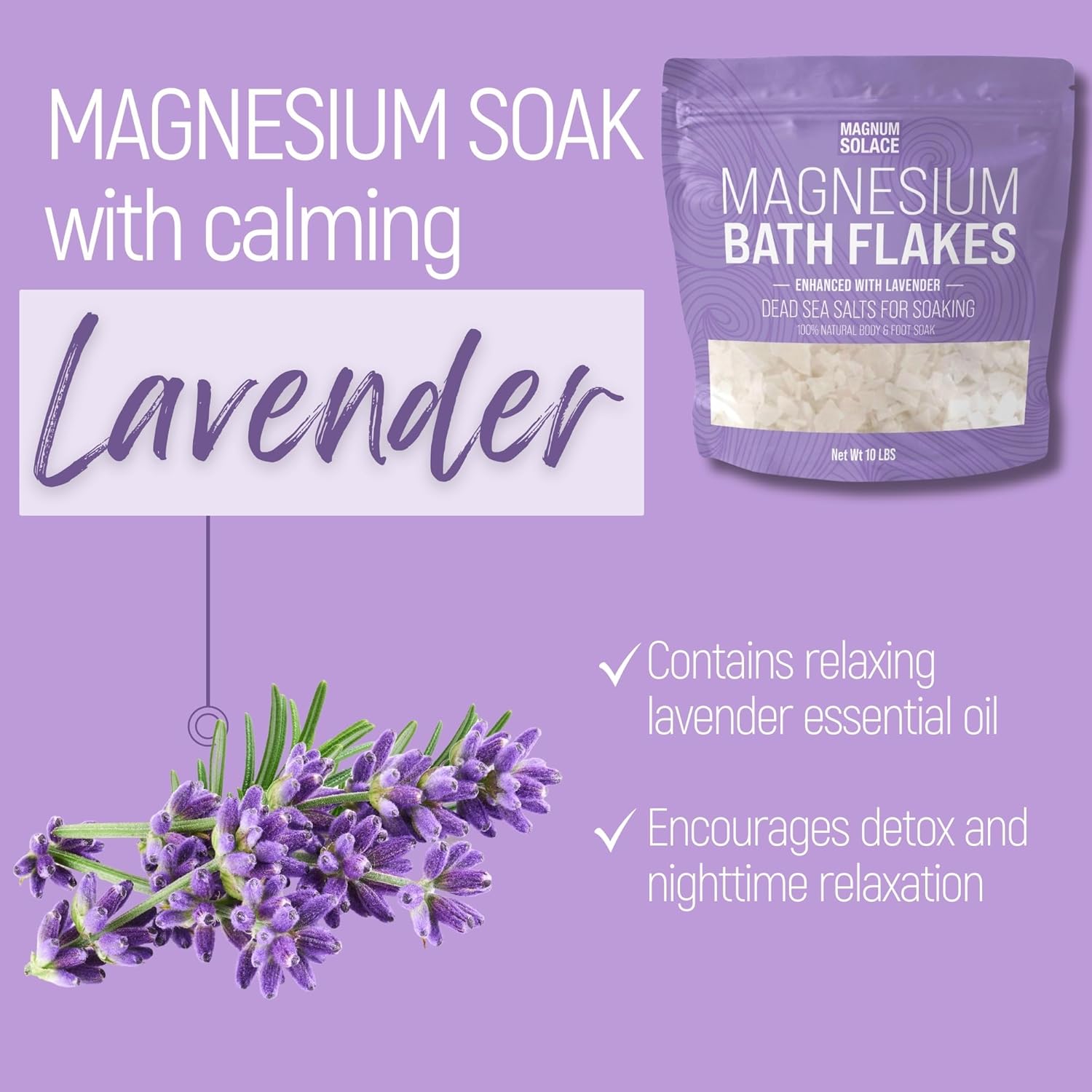 Magnesium Bath Flakes with Lavender, 3 Pound F734874