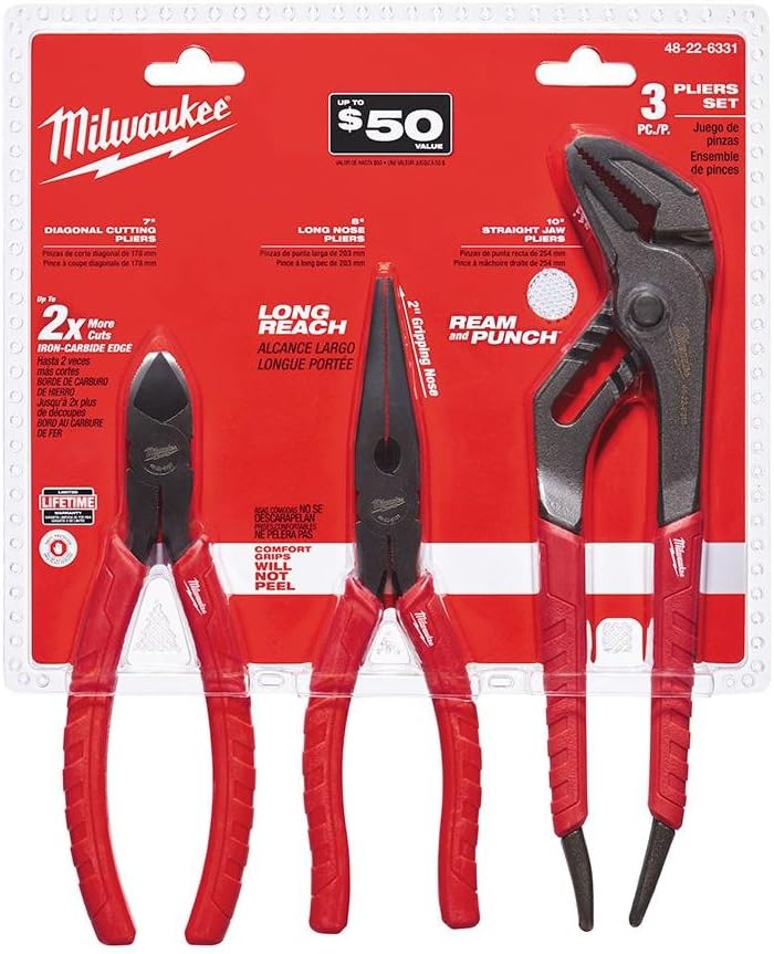 Milwaukee Pliers Set Alloy Stl 3pk