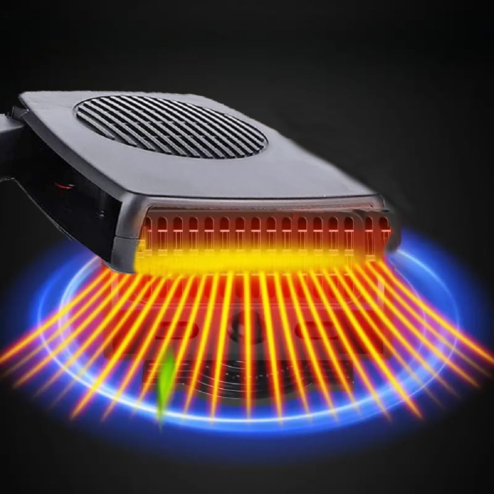 Portable Car Heater, 200W Windshield Defogger with 360 Degree Rotary Base H5763