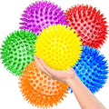 4.5'' Squeaky Dog Toy Balls for Large Dogs, Spiky Dog Balls for Aggressive Chewers, Durable Puppy Chew Toys for Teething, Indestructible Dog Toys to Fetch and Train, BPA Free Non-Toxic (Purple)