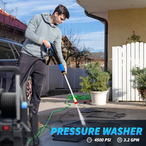 Electric Pressure Washer 4500 PSI, 3.2 GPM, 4 Nozzles with Foam Cannon H529