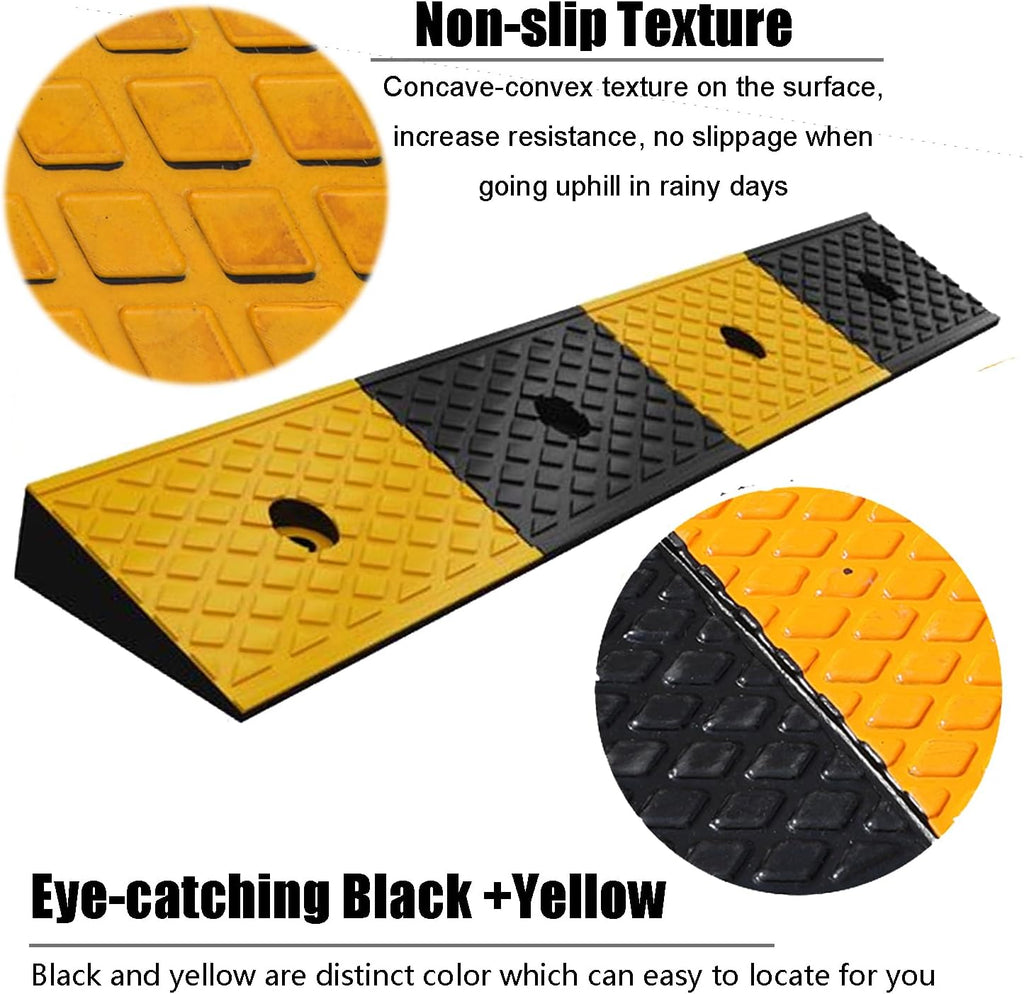 Rubber Curb Ramps Heavy Duty Driveway Threshold Ramp for Car SUV Truck Motorcycle Wheelchair T847188