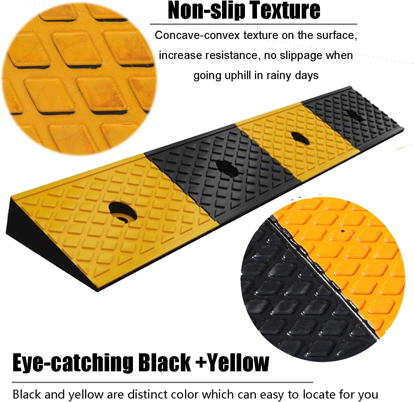 Rubber Curb Ramps Heavy Duty Driveway Threshold Ramp for Car SUV Truck Motorcycle Wheelchair T847188