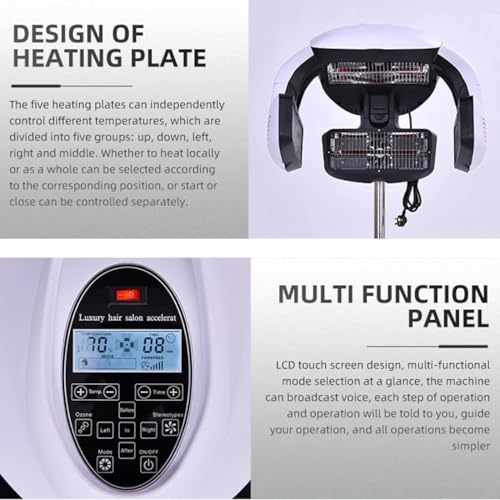 Wall Mount Hair Dryer Processor, 800W Salon Rolling Hood Dryer X31186
