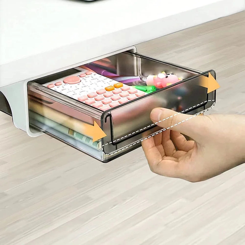 Under Desk Drawer, Adhesive Pull Out Storage, 9 Inch Z56200