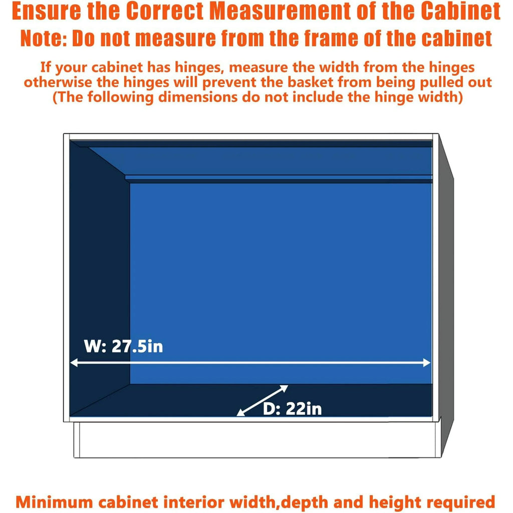 Pull Out Cabinet Organizer 27W x 21½D, Heavy Duty Slide Out Shelves E42701
