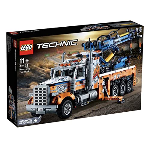 LEGO 42128 Technic Heavy-Duty Tow Truck with Crane Toy for Boys & Girls with mechanical Functions, Model Building Set, Engineering for Kids Series
