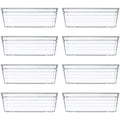 Clear Plastic Drawer Organizer Tray for Vanity Cabinet (6×3×2Set of 8) Storage Tray for Makeup, Kitchen Jewelries and Gadgets