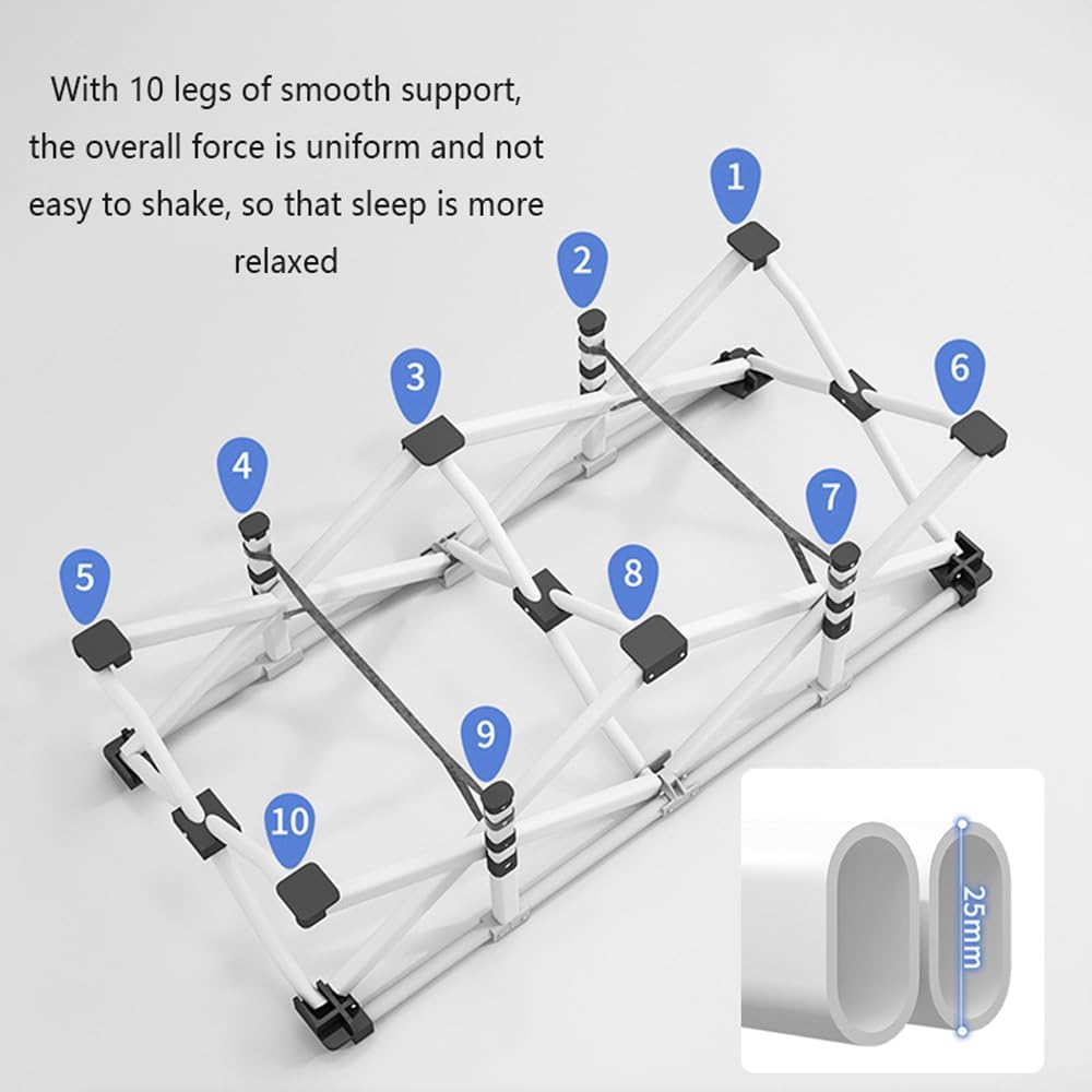 Folding Camping Cot with Mattress and Pillow, Portable Lightweight Sleeping Bed T4218