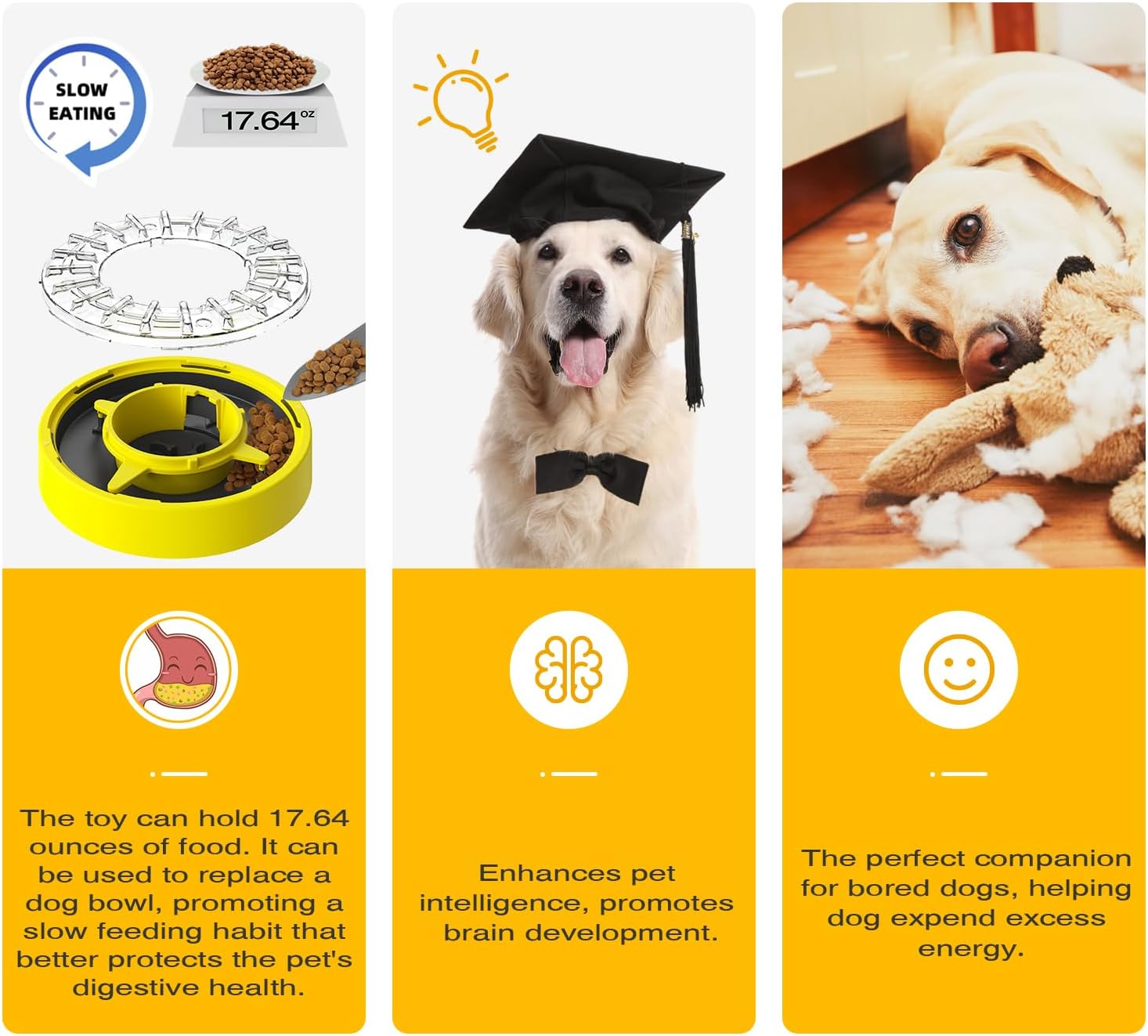 Dog puzzle toy with treat dispenser for mental stimulation Y155052