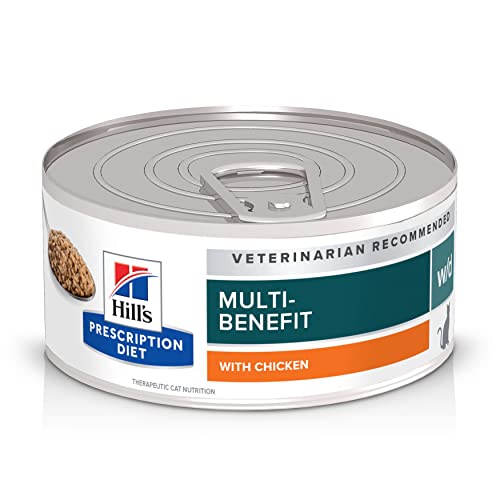 Hill's Prescription Diet w/d Multi-Benefit Digestive/Weight/Glucose/Urinary Management with Chicken Wet Cat Food, Veterinary Diet, 5.5 oz. Cans, 24-Pack