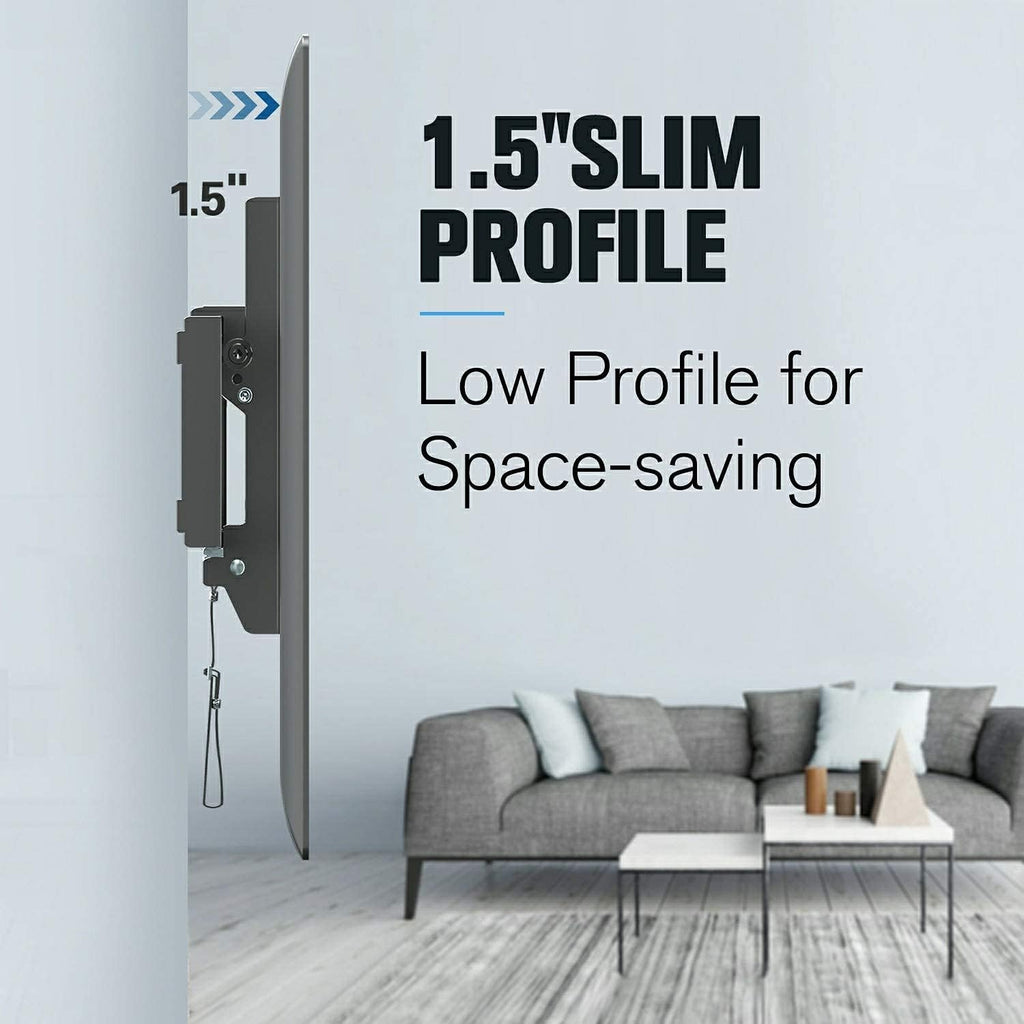 TV Wall Mount for 37-70 Inch Flat Screen, Low Profile Tilt and No Tilt Versions Q871396