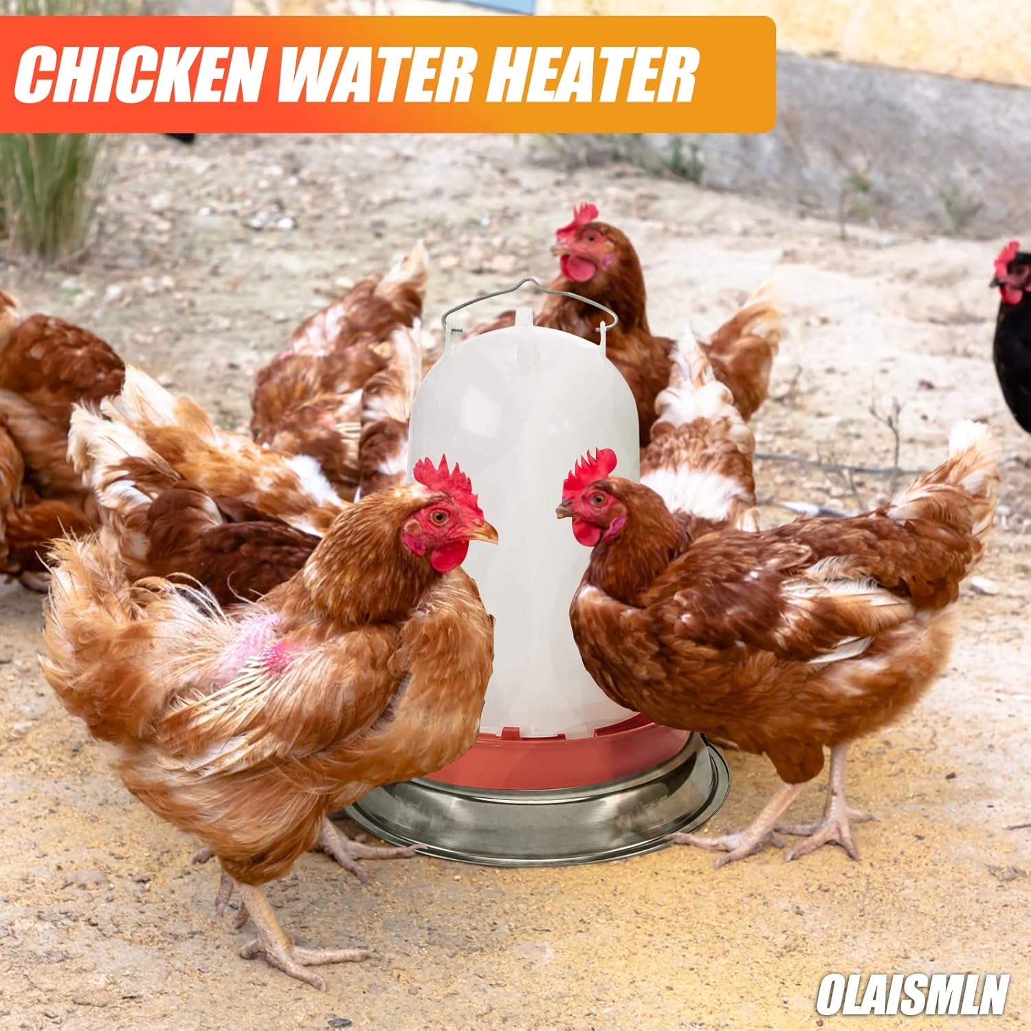Heated Base for Poultry Waterer, Chicken Coop Water Heater with Cable S219657