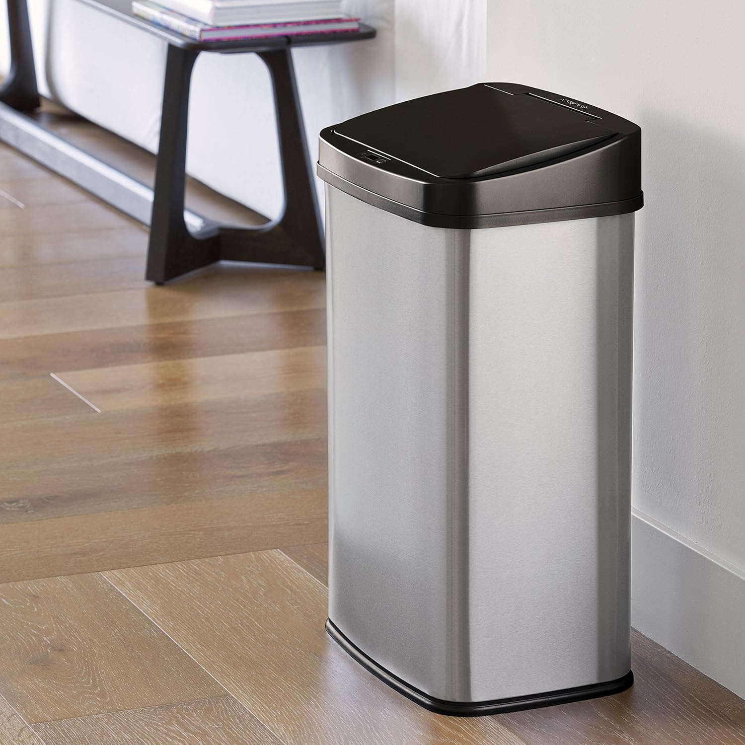 Automatic Motion Sensor Trash Can, 13 Gal, Black Trim X98409