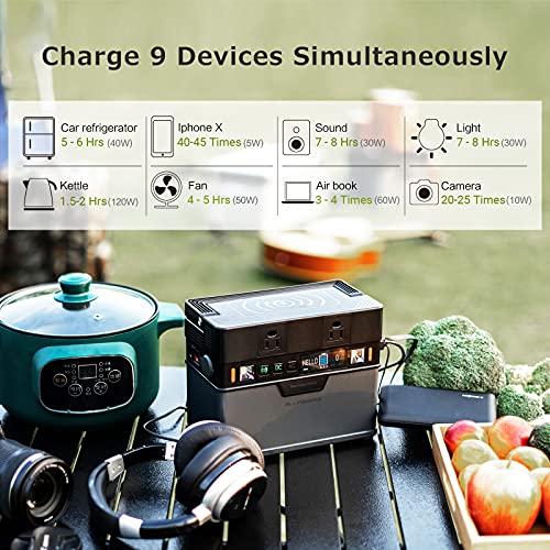Portable Power Station 300W, 288Wh Backup Battery with Pure Sine Wave for Camping Travel RV I453038