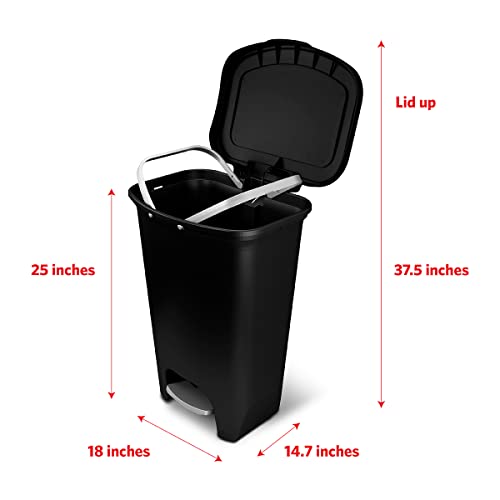 13 Gallon Trash Can with Step Pedal, Black K3418