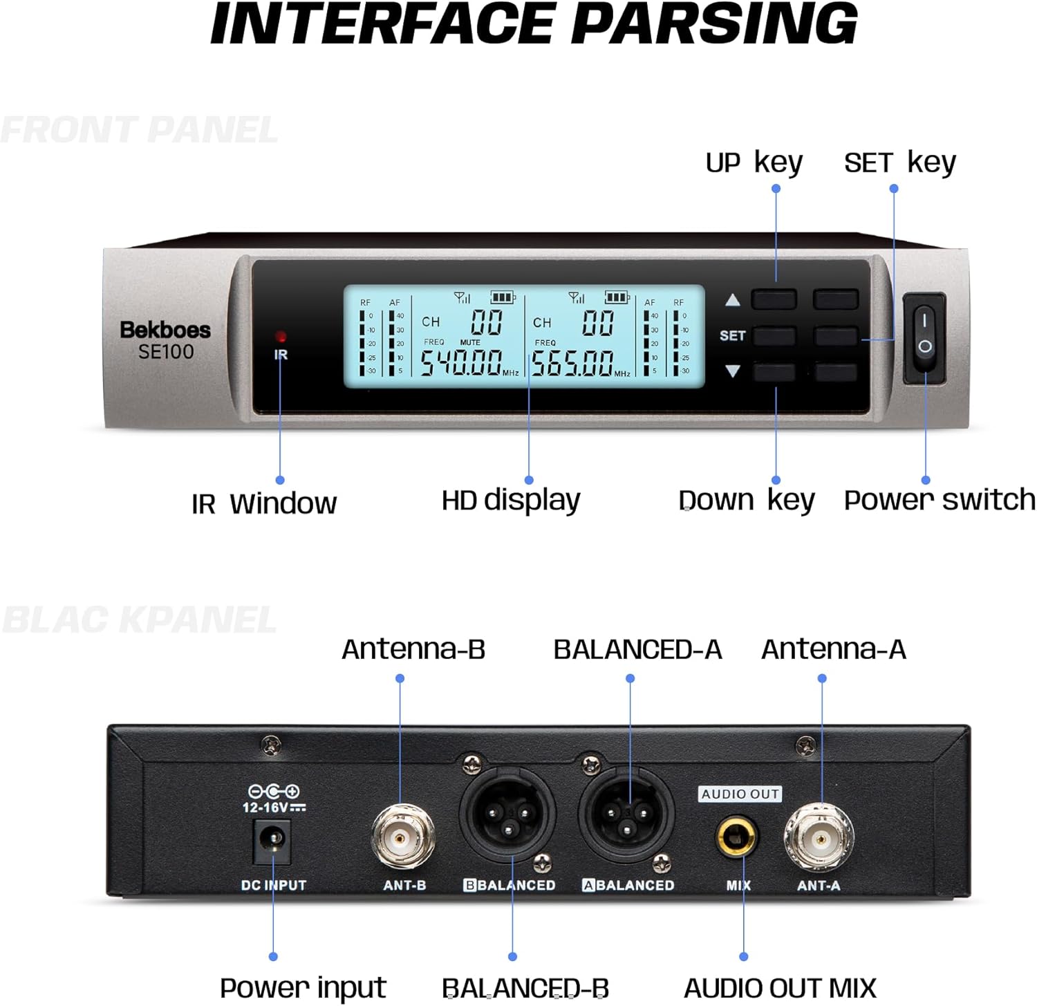 Dual Dynamic Handheld UHF Wireless Microphone System, 492ft Range for Karaoke, Meetings, Parties W212897