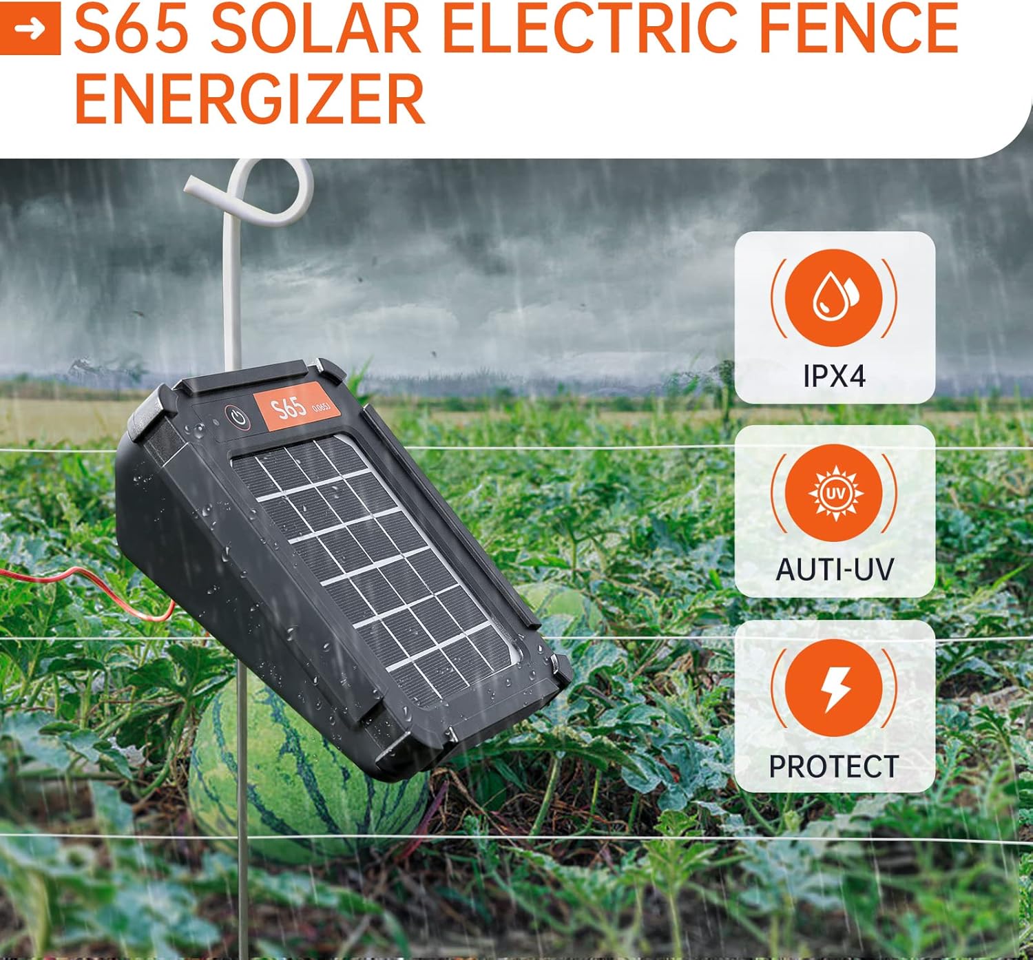 Solar Electric Fence Charger for Bears, Raccoons, Skunks H564