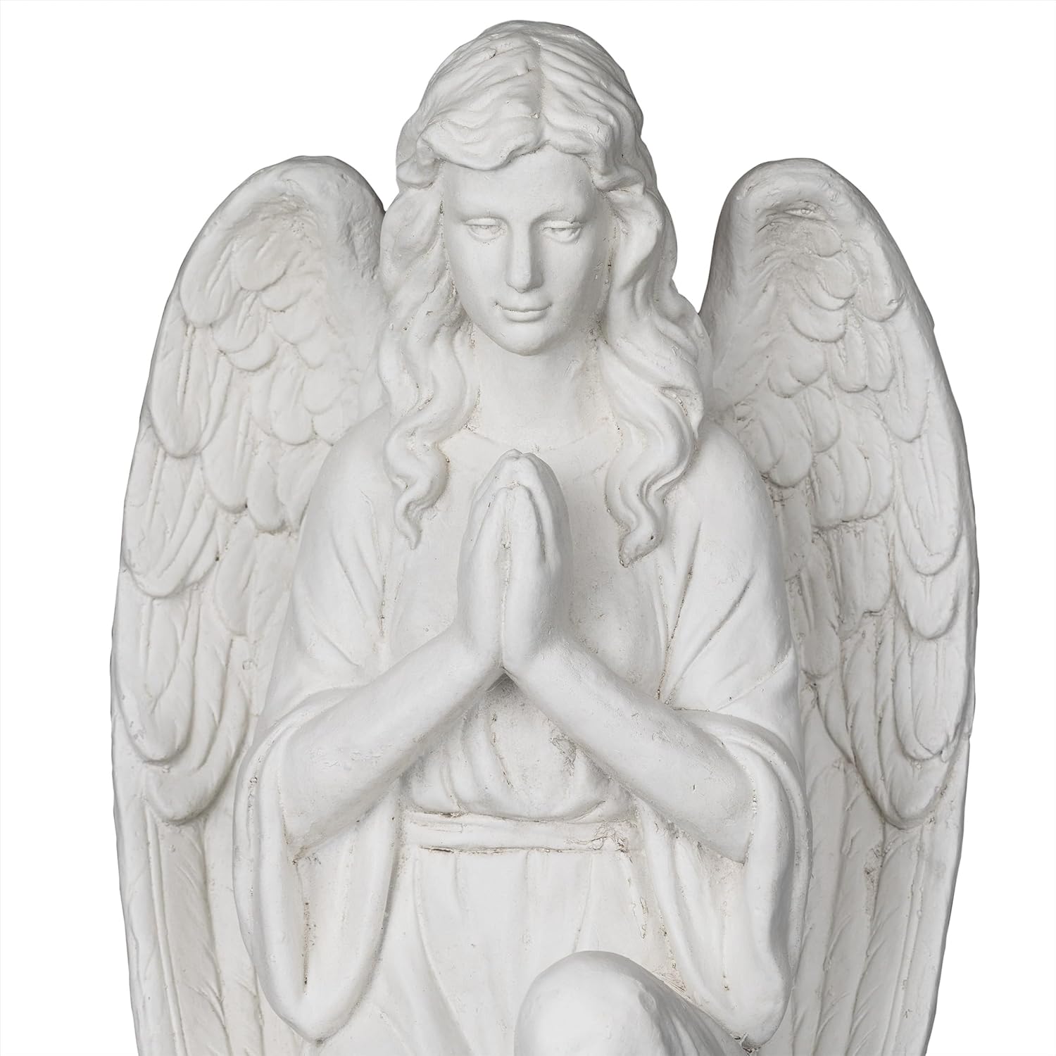 Kneeling Praying Angel Statue, White P6788