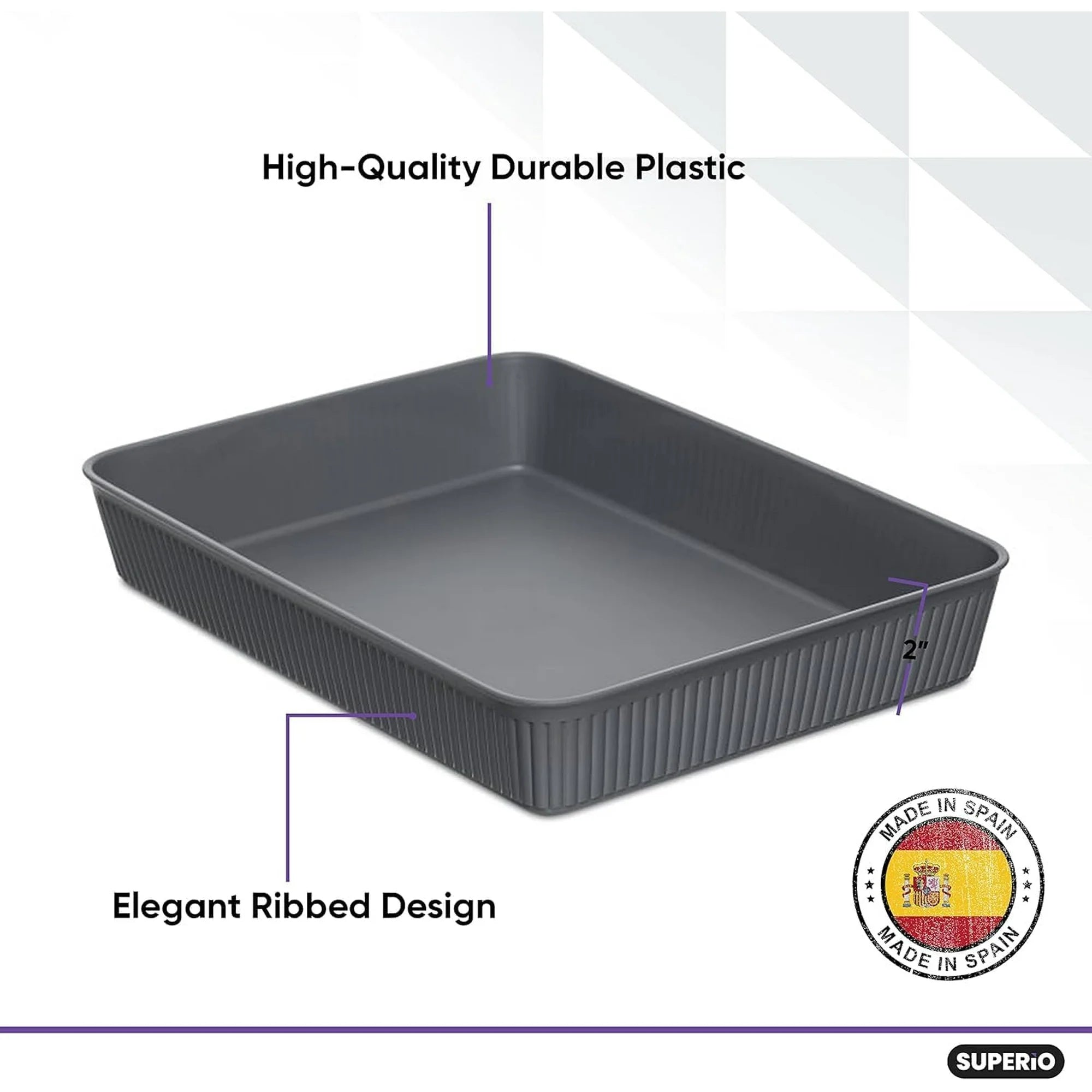 Plastic Desk Drawer Organizer Tray, Grey, Set of 4 P746