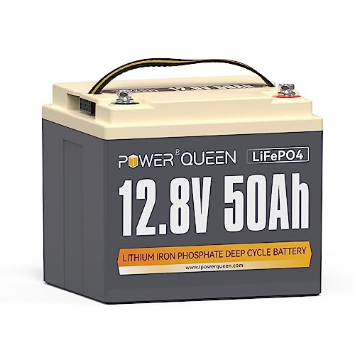 Power Queen 12.8V 300Ah 3840Wh LiFePO4 Battery, Built-in 200A BMS, Lithium Battery 2560W Power Output, Up to 15000+ Deep Cycles, 10-Year Life, Perfect for Solar, RV, Marine, Off-Grid