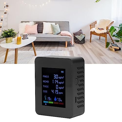 6 in 1 CO2 Monitor with Humidity, Temperature, PM2.5, TVOC, HCHO Detector C9630