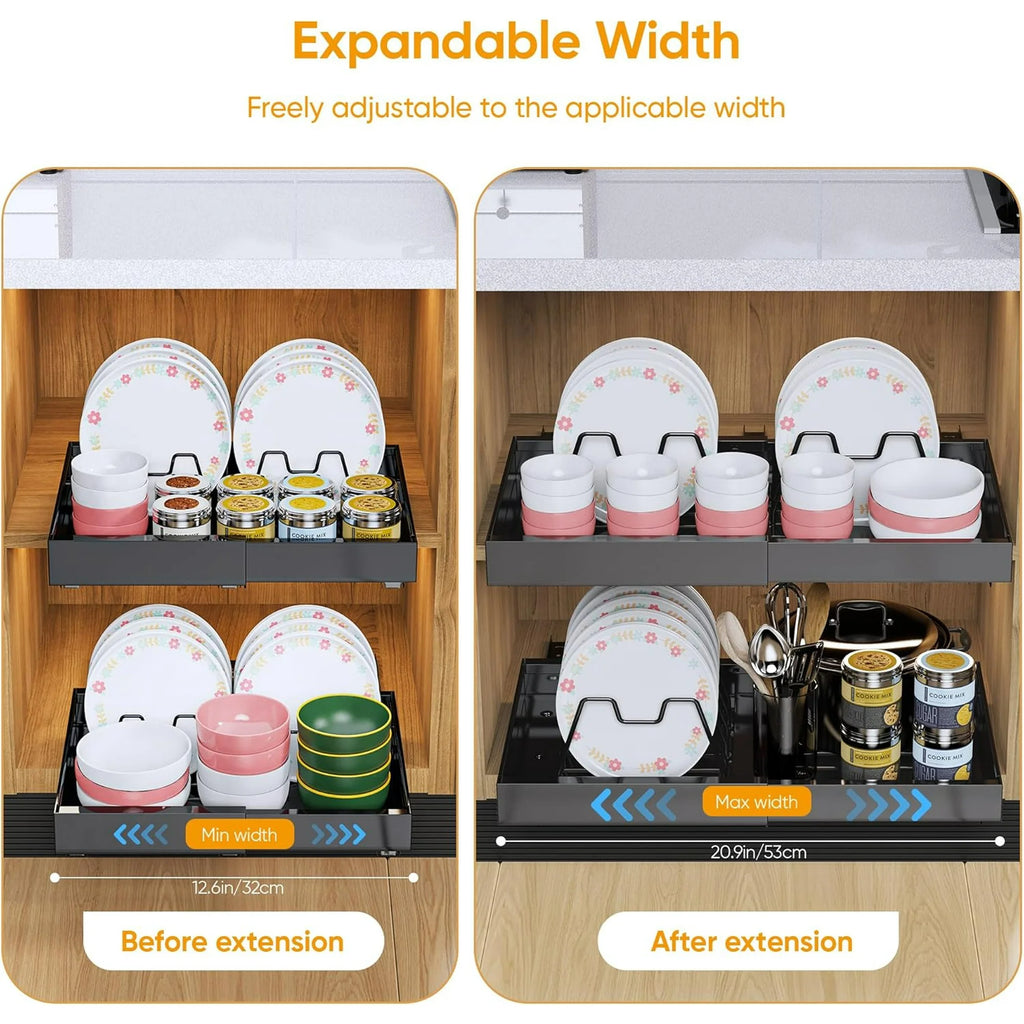 Expandable Pull Out Cabinet Organizer Adhesive, 2 Pack W451