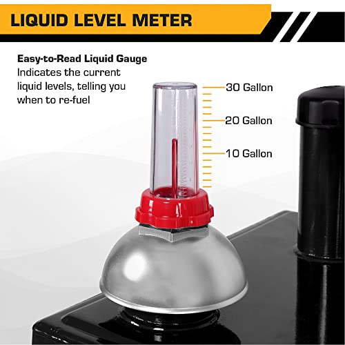 30 Gallon Portable Gas Caddy Fuel Storage Tank with Hand Siphon Pump and Rolling Wheels J40733