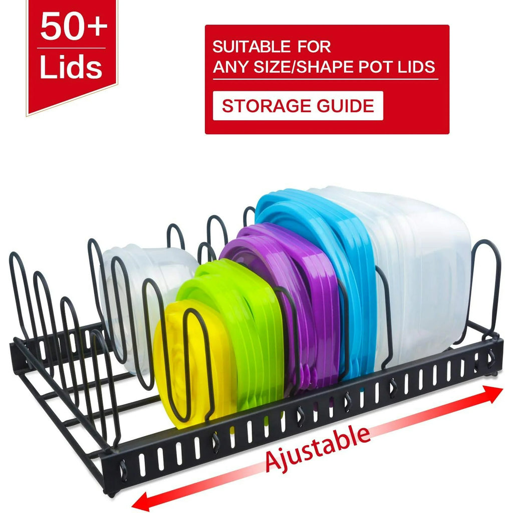 Food Container Lid Organizer with 6 Compartments J597