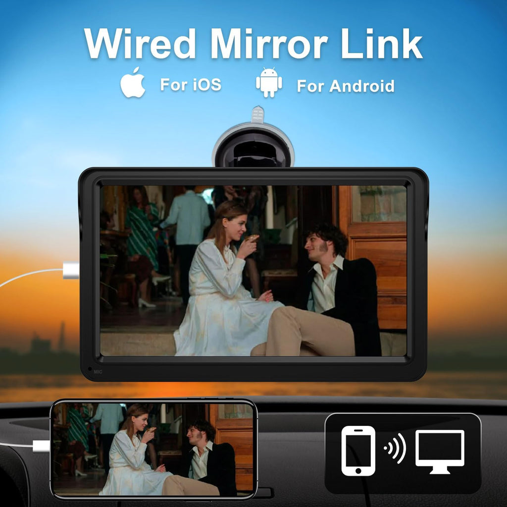 Portable 7 Inch Car Stereo with Bluetooth, GPS Navigation and Touchscreen I405000
