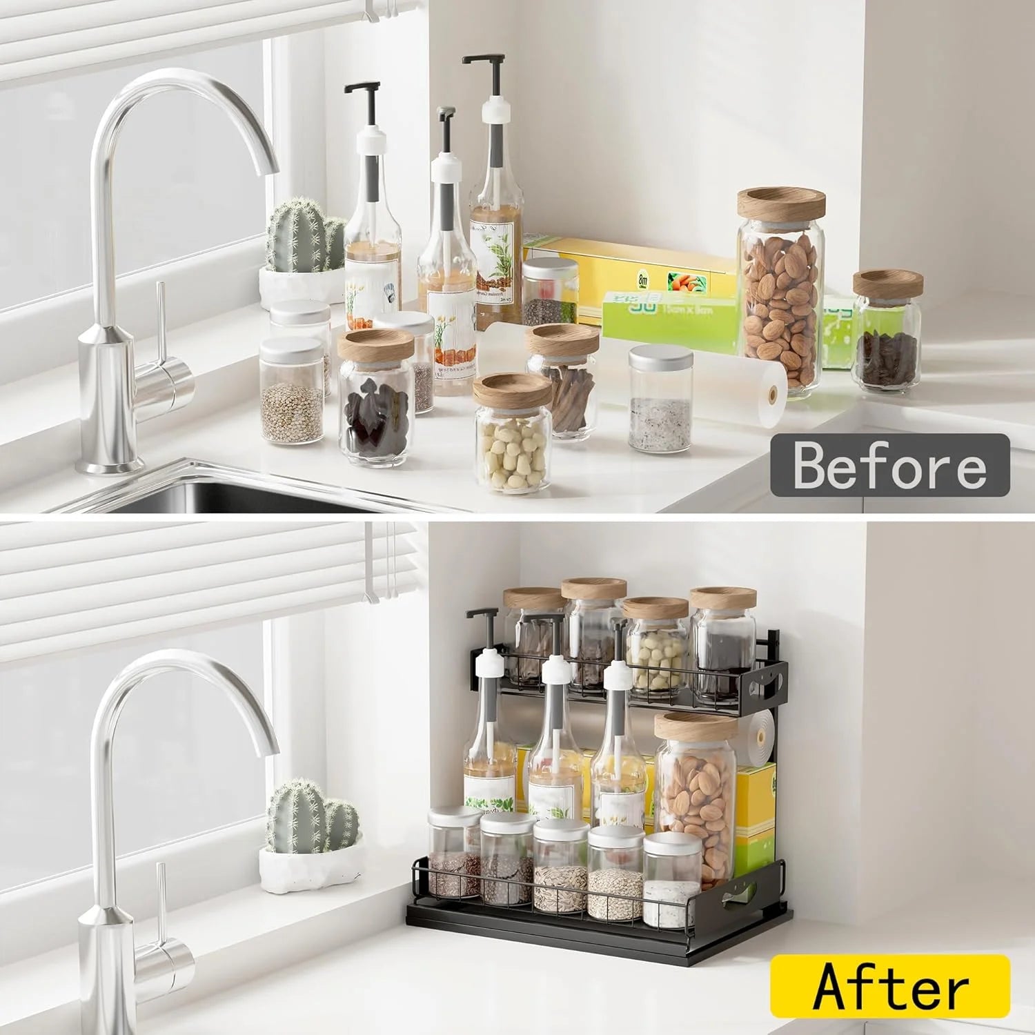 Under Sink Organizer with Pull-Out Drawers, 2 Pack, White E7727