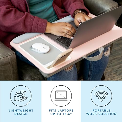 Lap Desk with Wrist Rest, Mouse Pad, and Phone Holder for 15.6 Inch Laptops P42843