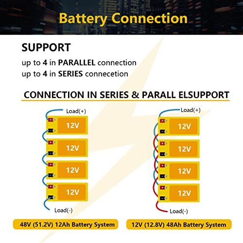 12V 15Ah LiFePO4 Deep Cycle Battery 2 Pack with Built-in 16A BMS D800
