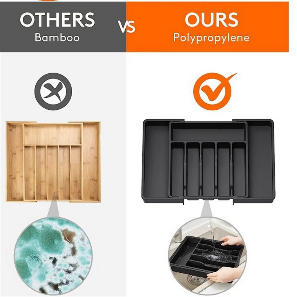 Expandable Cutlery Drawer Organizer for Kitchen Storage Q545