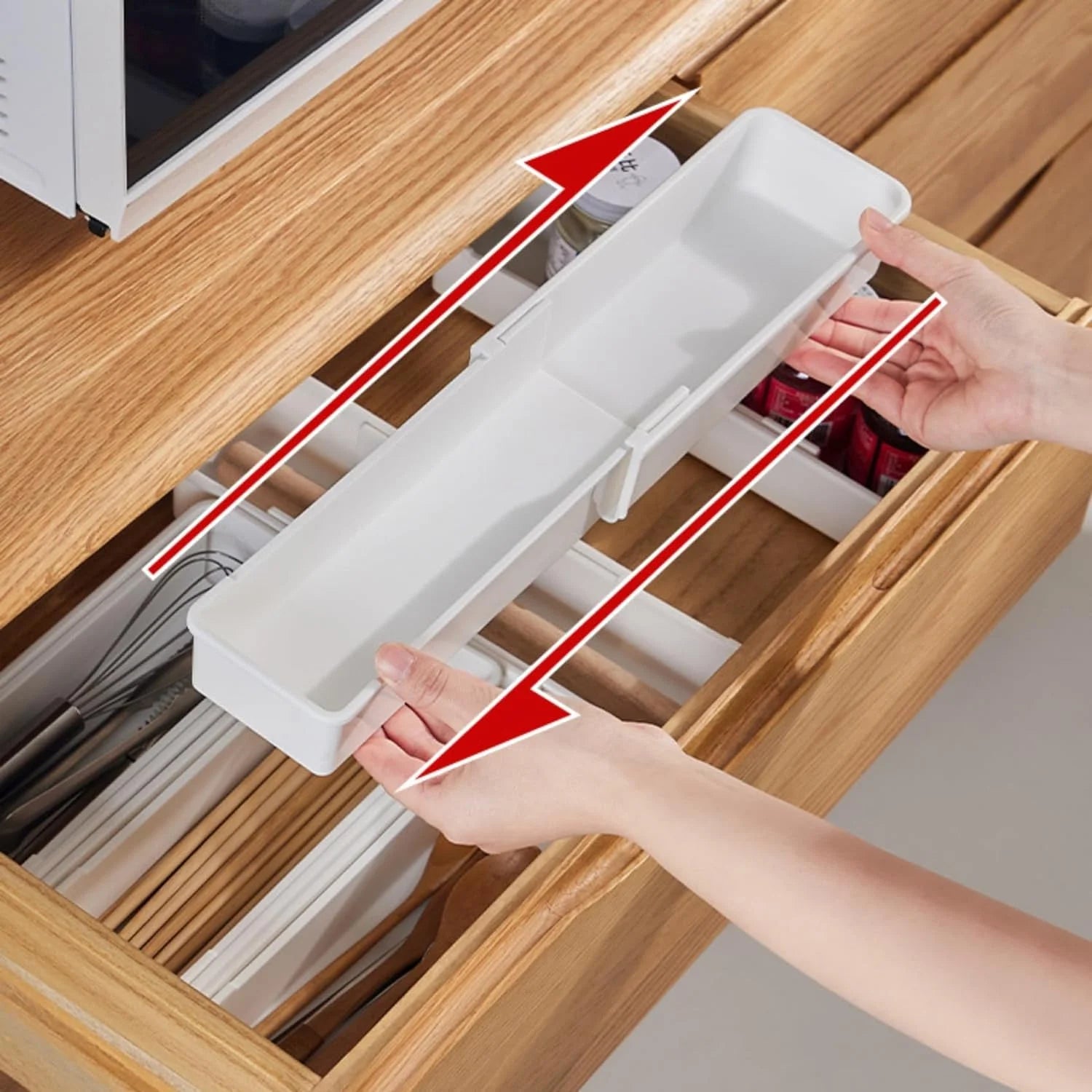 Expandable Drawer Organizer Trays, 4-Pack for Kitchen, Bathroom, Office W117654