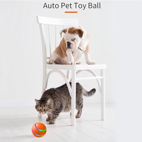 Self-Rolling Light-Up Jiggle Ball Toy for Dogs and Cats, Remote Control G766848