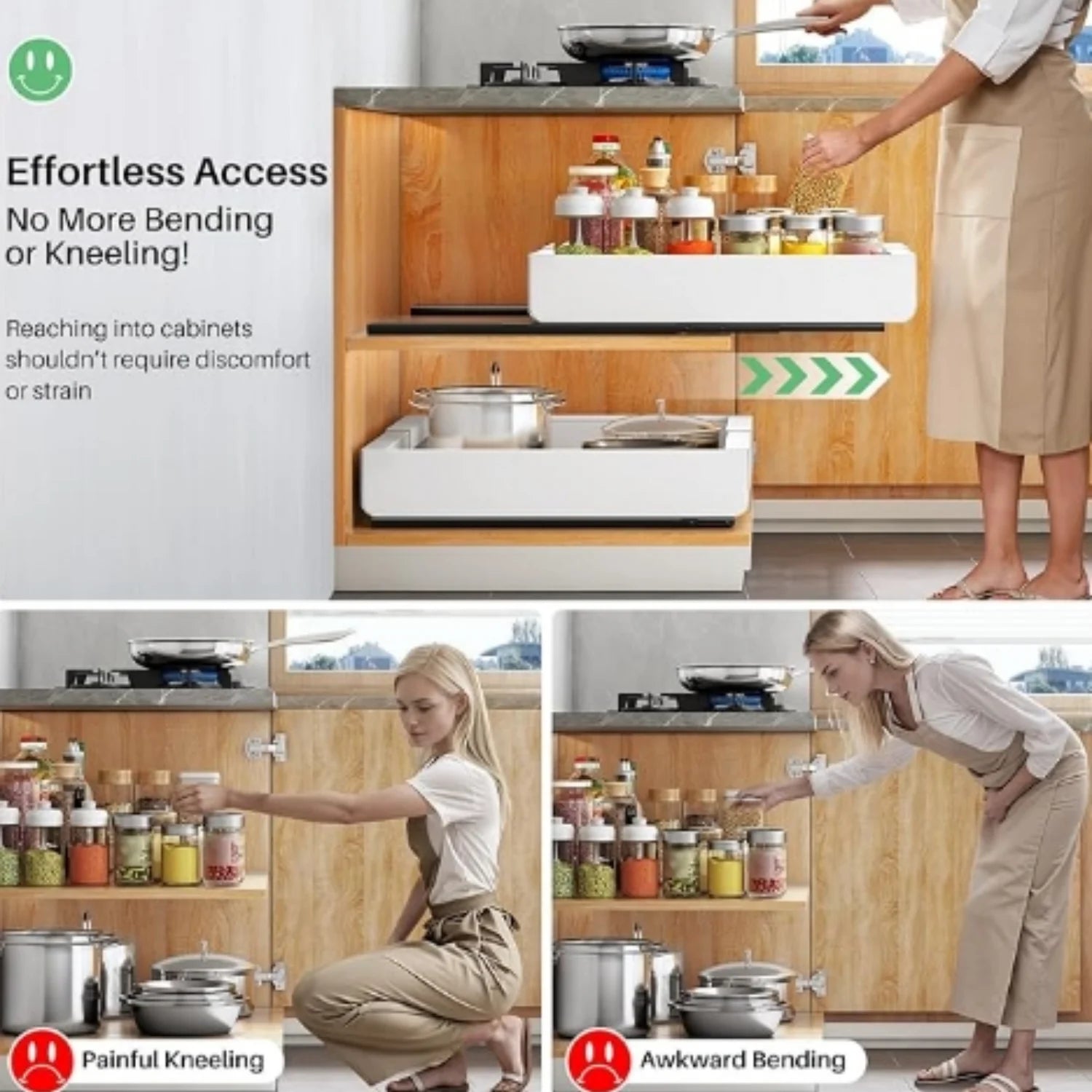 Expandable Pull Out Cabinet Organizer, Heavy Duty Slide Out Drawer for Kitchen Storage V41139