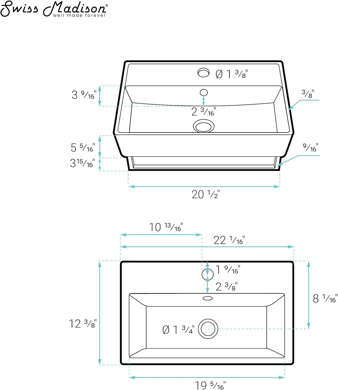 Wall-Mount Bathroom Sink with Towel Bar J923603