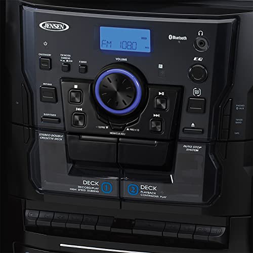 Bluetooth 3 Speed Stereo Turntable with CD Changer and Dual Cassette Deck L41795
