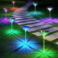 LETMY Solar Pathway Lights Outdoor, 6 Pack Color Changing+Warm White Swaying Solar Garden Lights, IP65 Waterproof Outdoor Solar Path Lights for Yard Outside Walkway Backyard Landscape Garden Decor