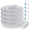 PVC Dust Collection Hose 4 Inch, 10 ft, Flexible Heavy PVC Fume Collection Hose with Carbon Steel Wire Coil, Puncture Resistant Clear PVC Dust Collection Hose for dust collection systems