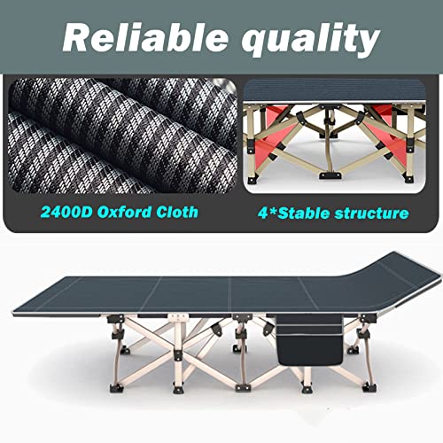 Folding Camping Cot with Pad, Heavy Duty Oxford, Carry Bag Included W4213
