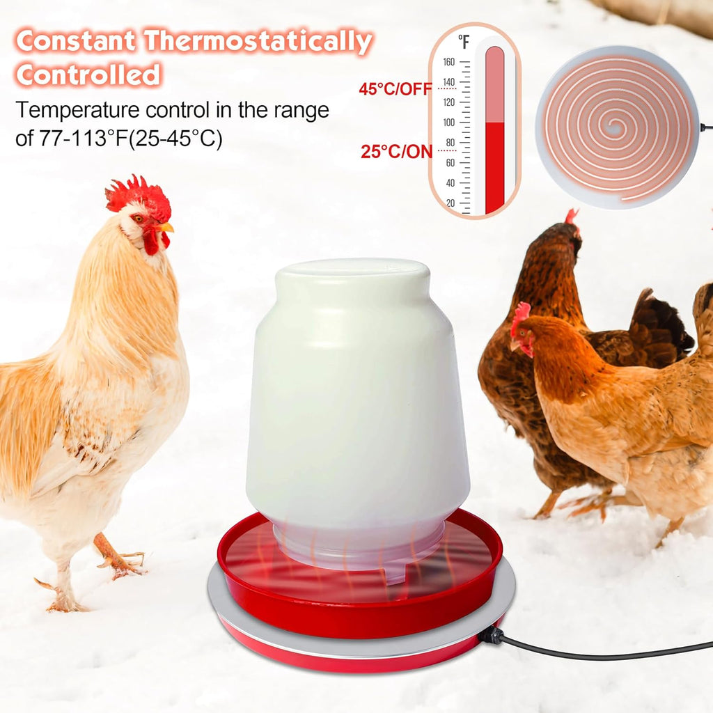 Heated Chicken Waterer Base for Winter Poultry D7623