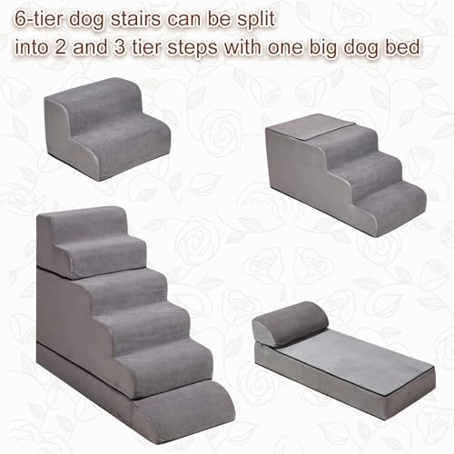 Foam Dog Stairs for High Beds, Non-Slip Pet Steps for Large Dogs T847