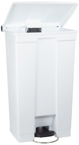 Rubbermaid Commercial Products Step-On Lid Trash Can, 8-Gallon, Beige, Hands-Free Garbage Can for Medical Waste in Hospitals/Lab/Emergency/Patient Rooms
