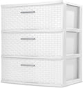 Sterilite 3-Drawer Wide Weave Tower, White (1) (1)