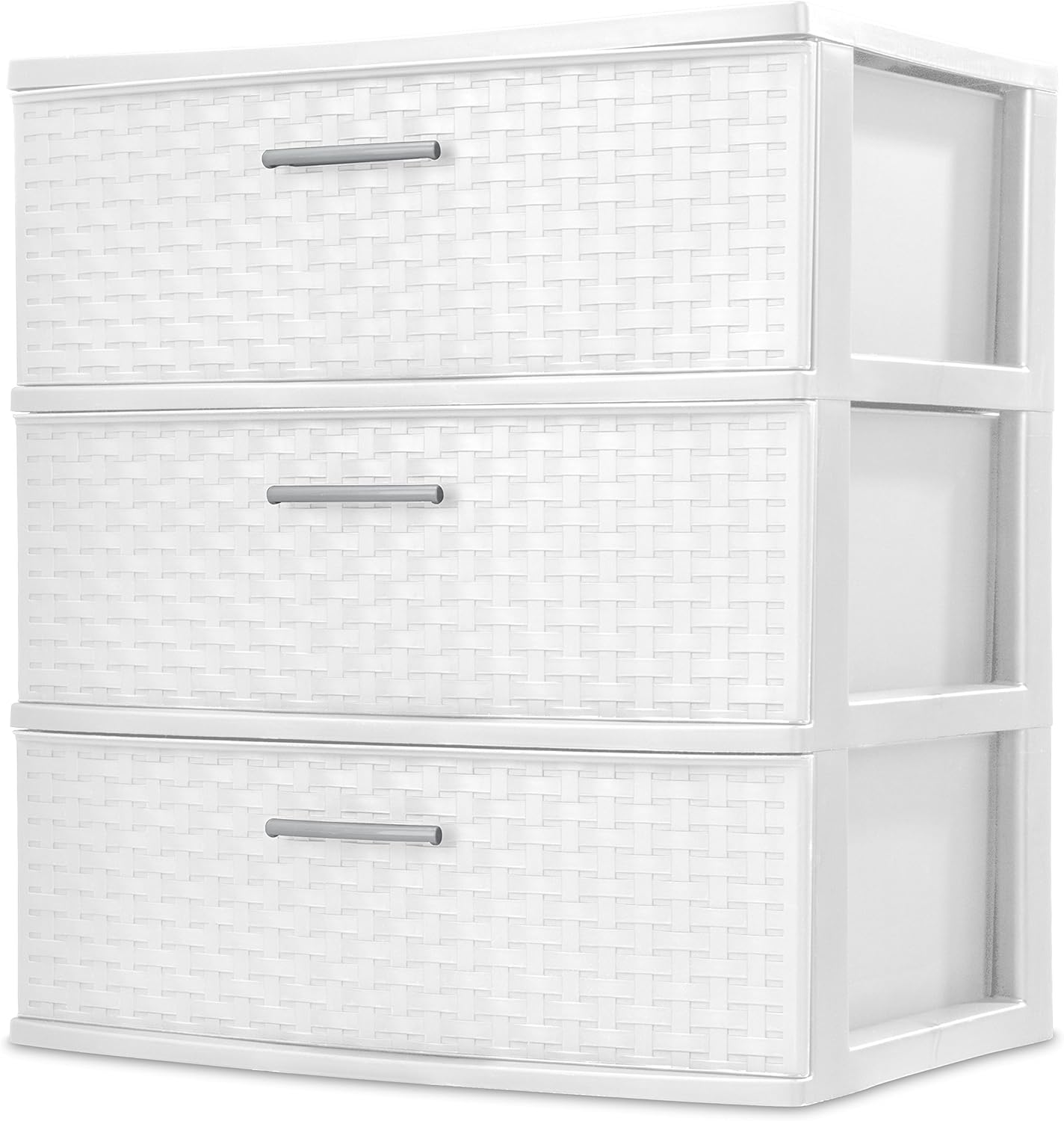 Sterilite 3-Drawer Wide Weave Tower, White (1) (1)