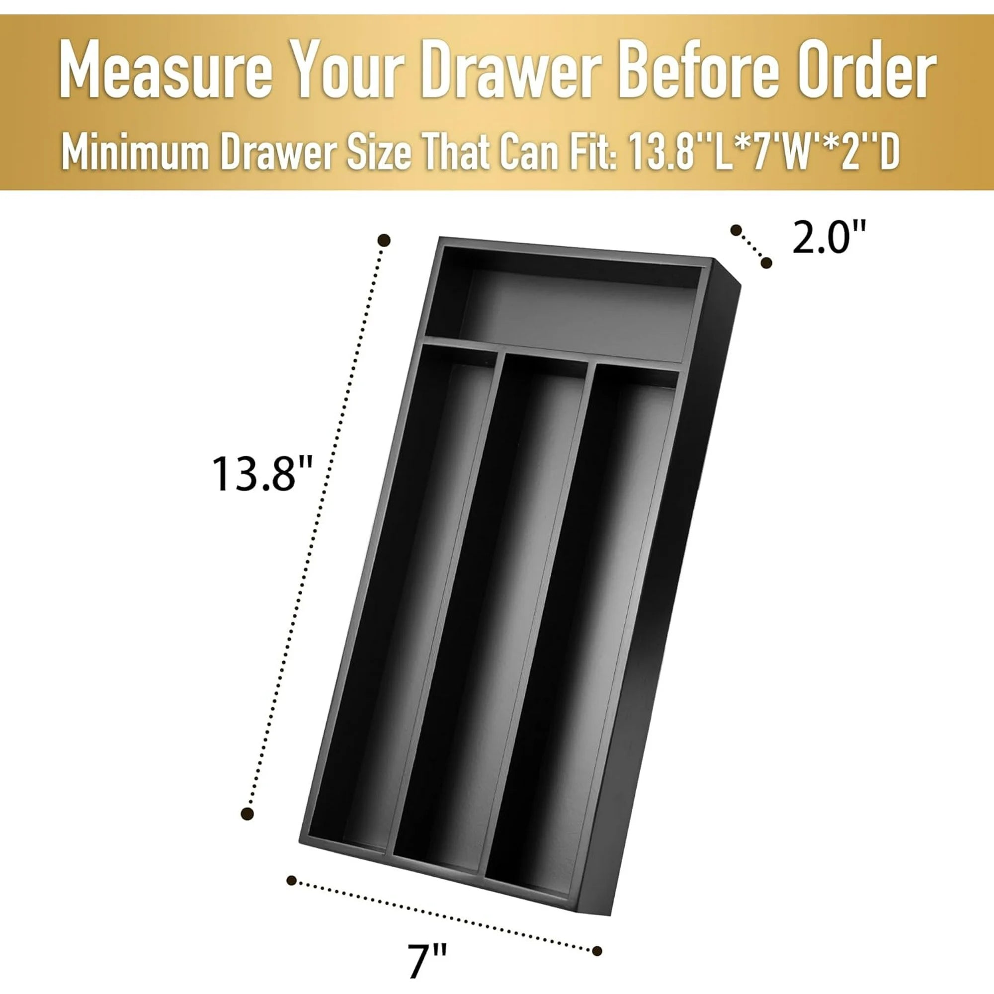 Silverware Drawer Organizer with Cutlery Tray C3735