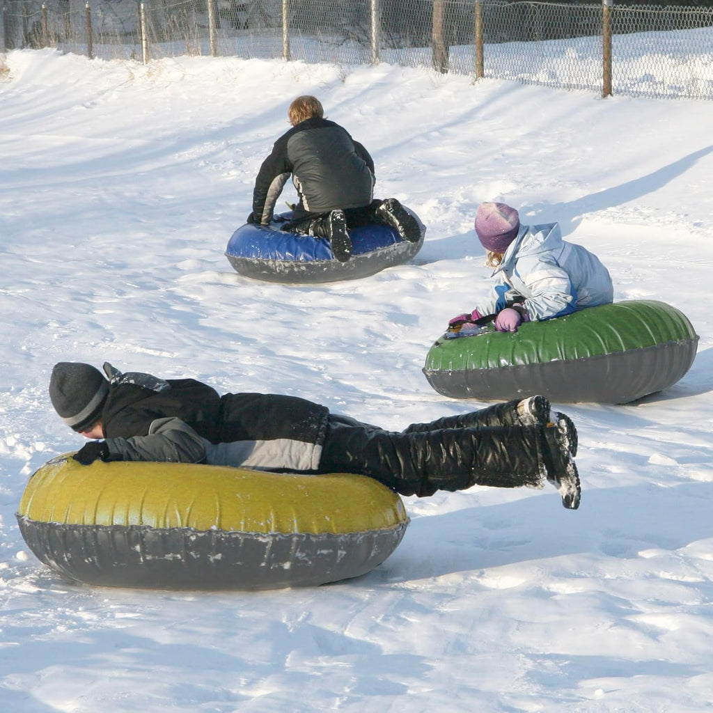 Snow Tubes with Heavy Duty Cover, 2 Pack Inflatable Sledding Tubes T8078