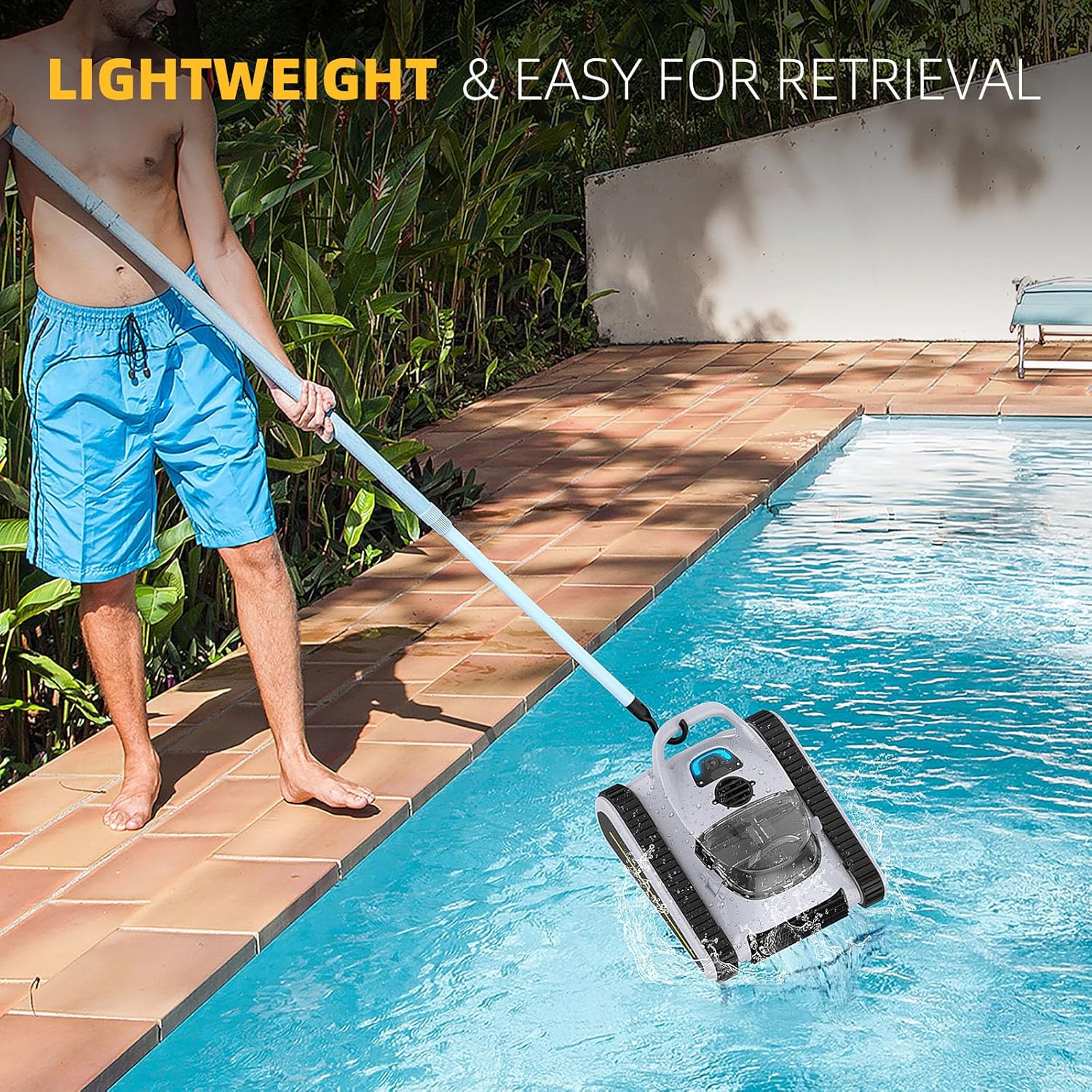 Robotic Pool Cleaner for Inground Pools, Wall Climbing, Cordless Vacuum H914